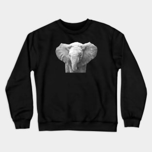 Black and White Baby Elephant Crewneck Sweatshirt